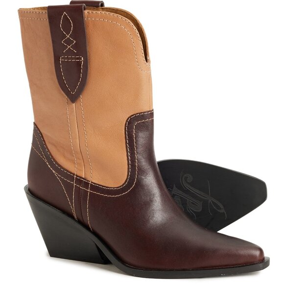 NEW Free People Pitchfork Point Western Boots - Leather, Pointed Toe 925 6s3 - Picture 2 of 15